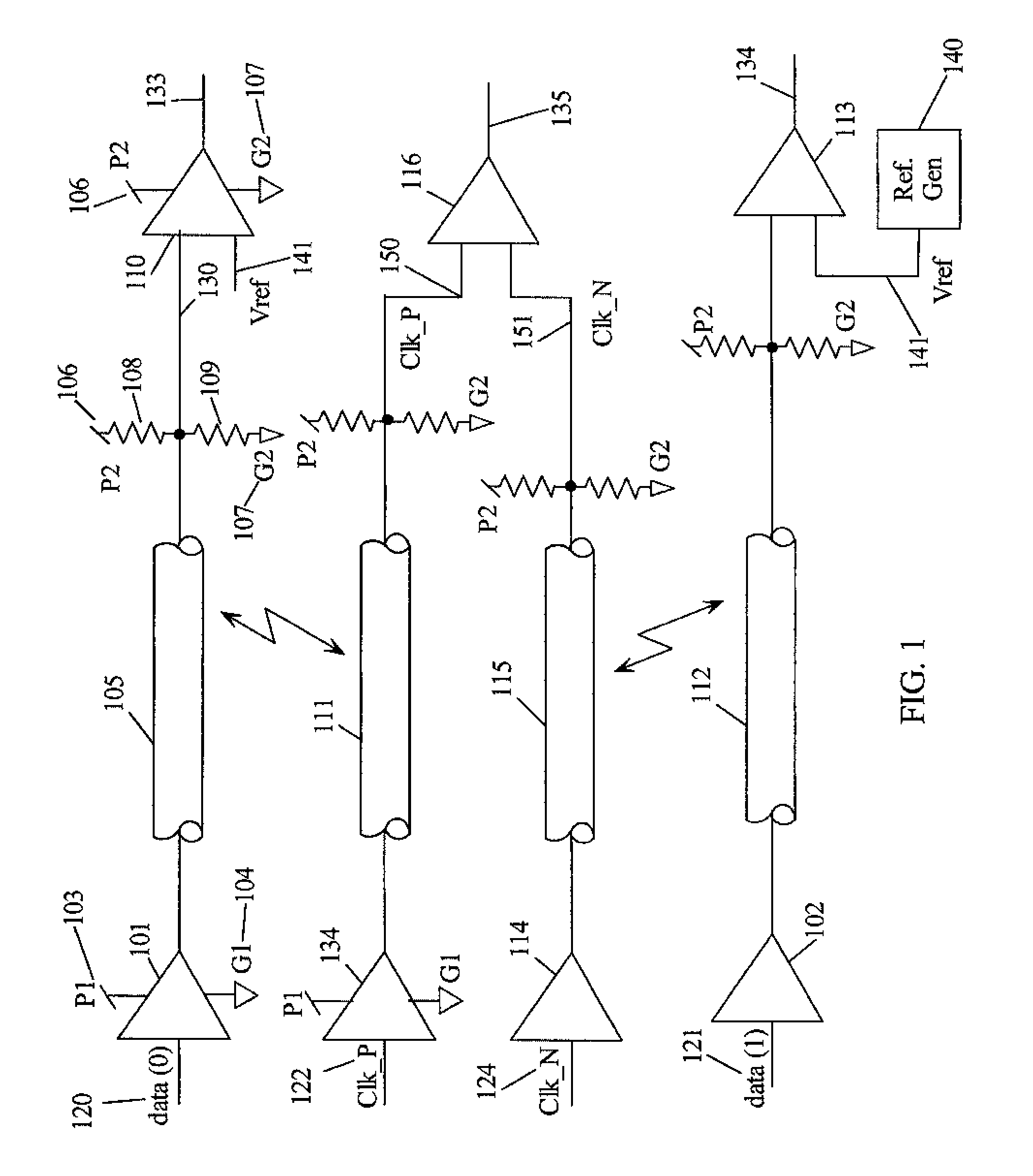 Method for reducing cross-talk induced source synchronous bus clock jitter