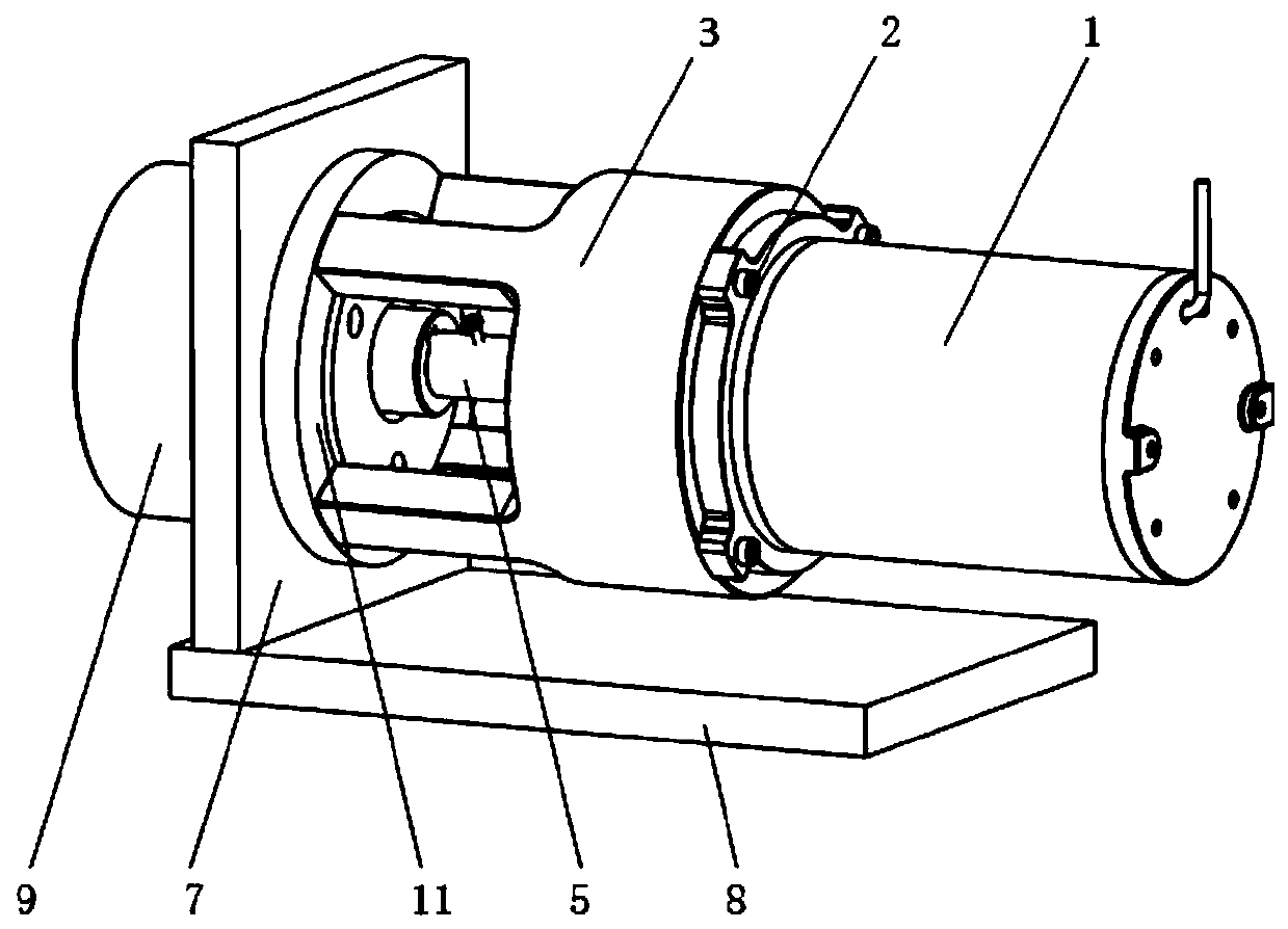 Service life testing device for magnetic damping type motor