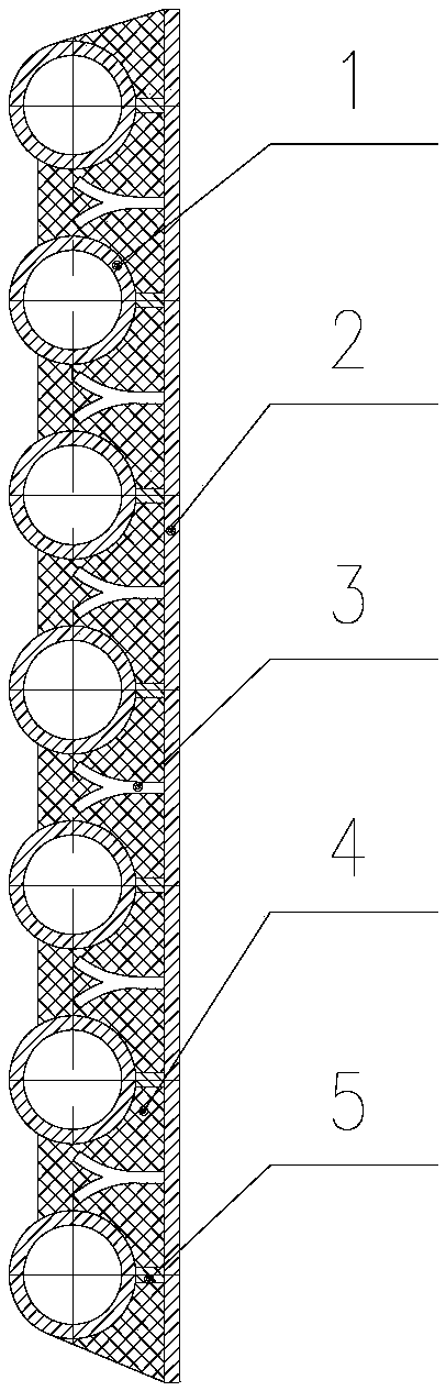 Composite water-cooled wall, water-cooled flue and water-cooled furnace lid