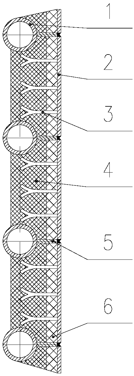 Composite water-cooled wall, water-cooled flue and water-cooled furnace lid