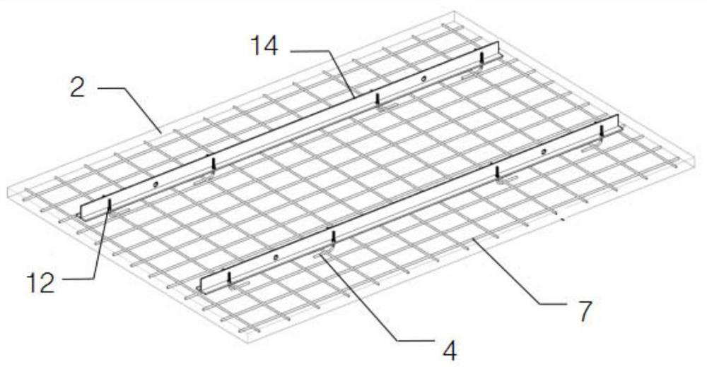 Assembly type laminated slab and composite beam connecting structure and construction method