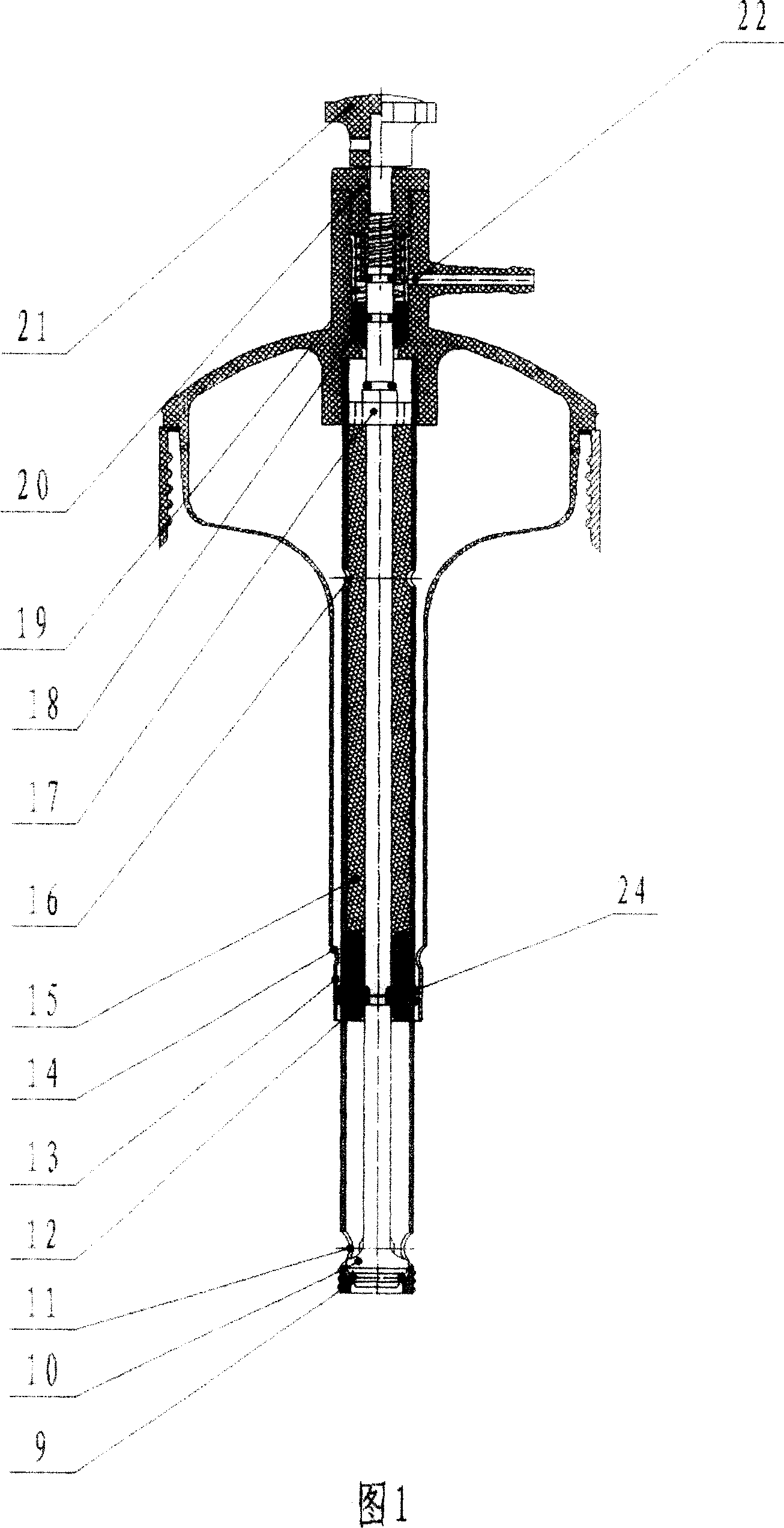 Gas-liquid-solid separation control valve and portable chemical oxygen producer using the same