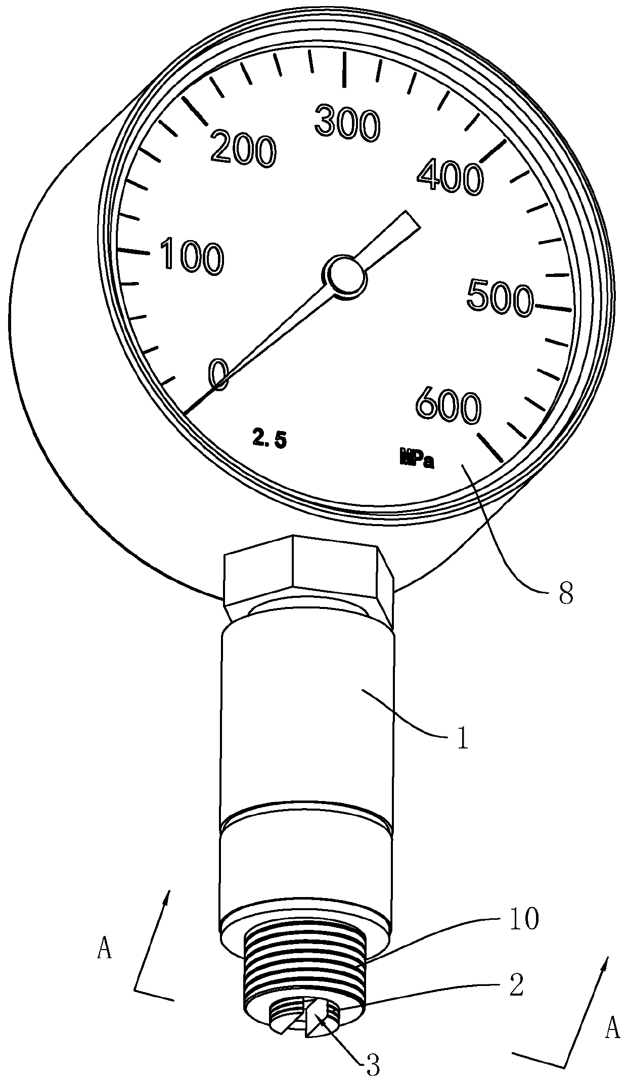 Direction-adjustable self-closing pressure gauge valve