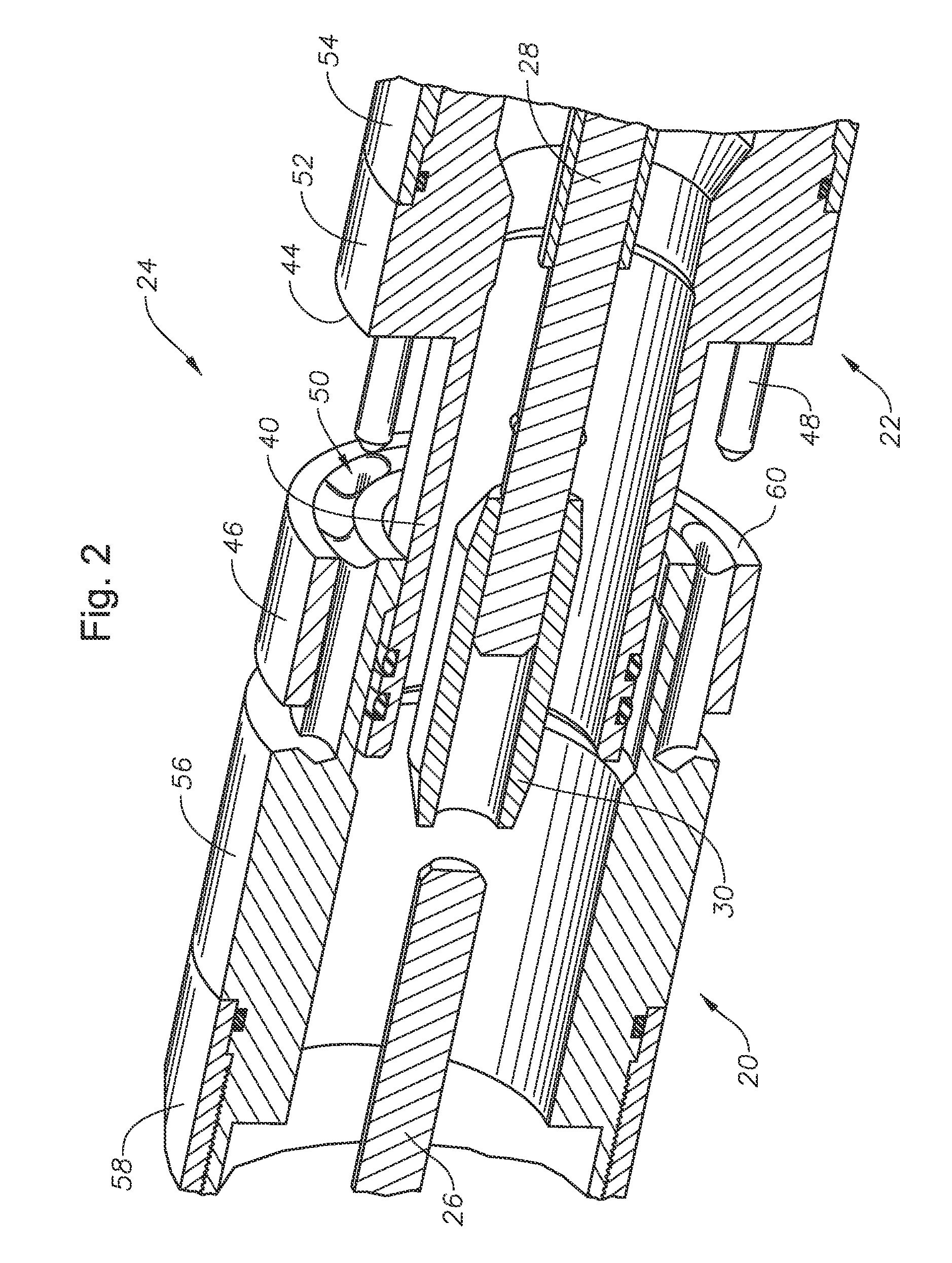 Connection assembly for through tubing conveyed submersible pumps