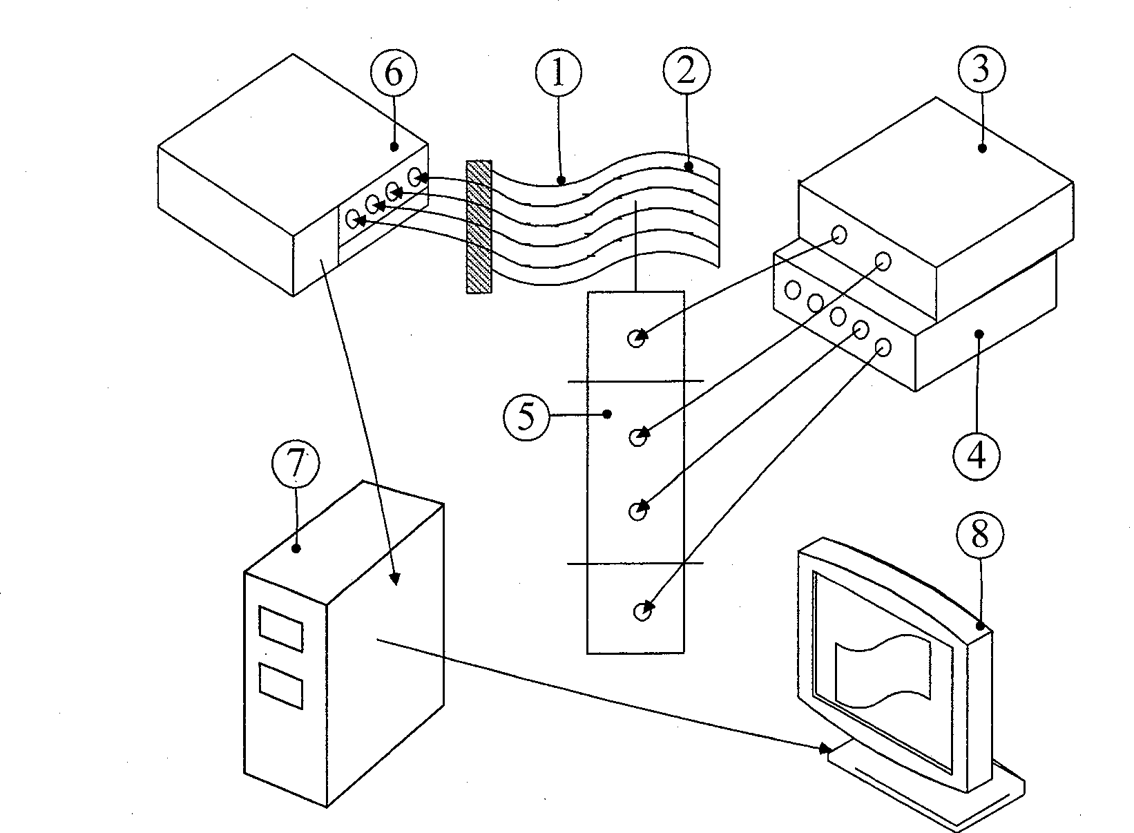 Detecting system and method for curved surface vibration deformation