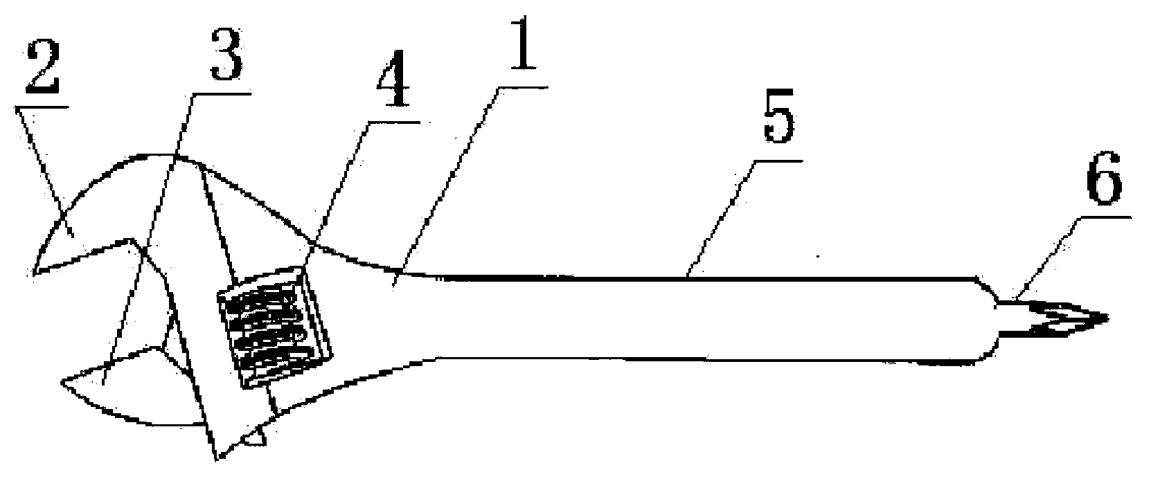 Spanner structure with cross-shaped tool bit