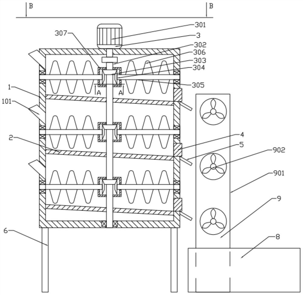 Grain drying and cooling cylinder