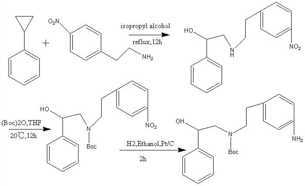 A kind of synthetic method of (r)-4-aminophenethyl-(2-hydroxyl-2-phenethyl)-tert-butyl carbamate