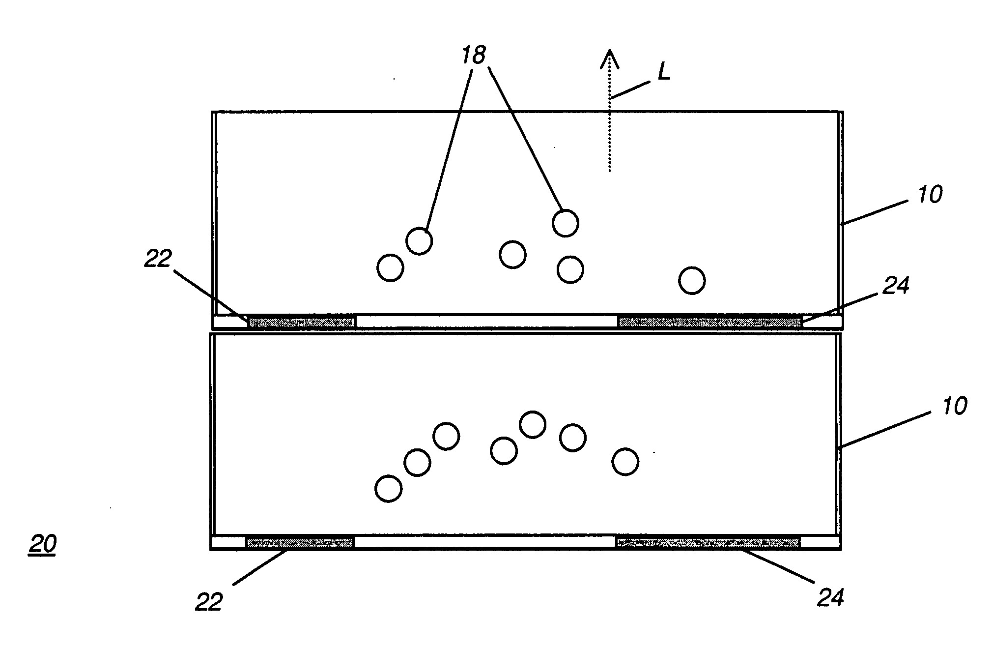 Stacked-cell display with field isolation layer
