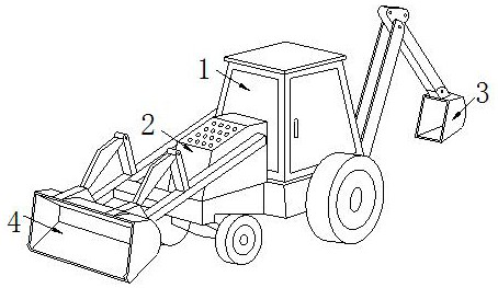 Loader-digger provided with cable moving device