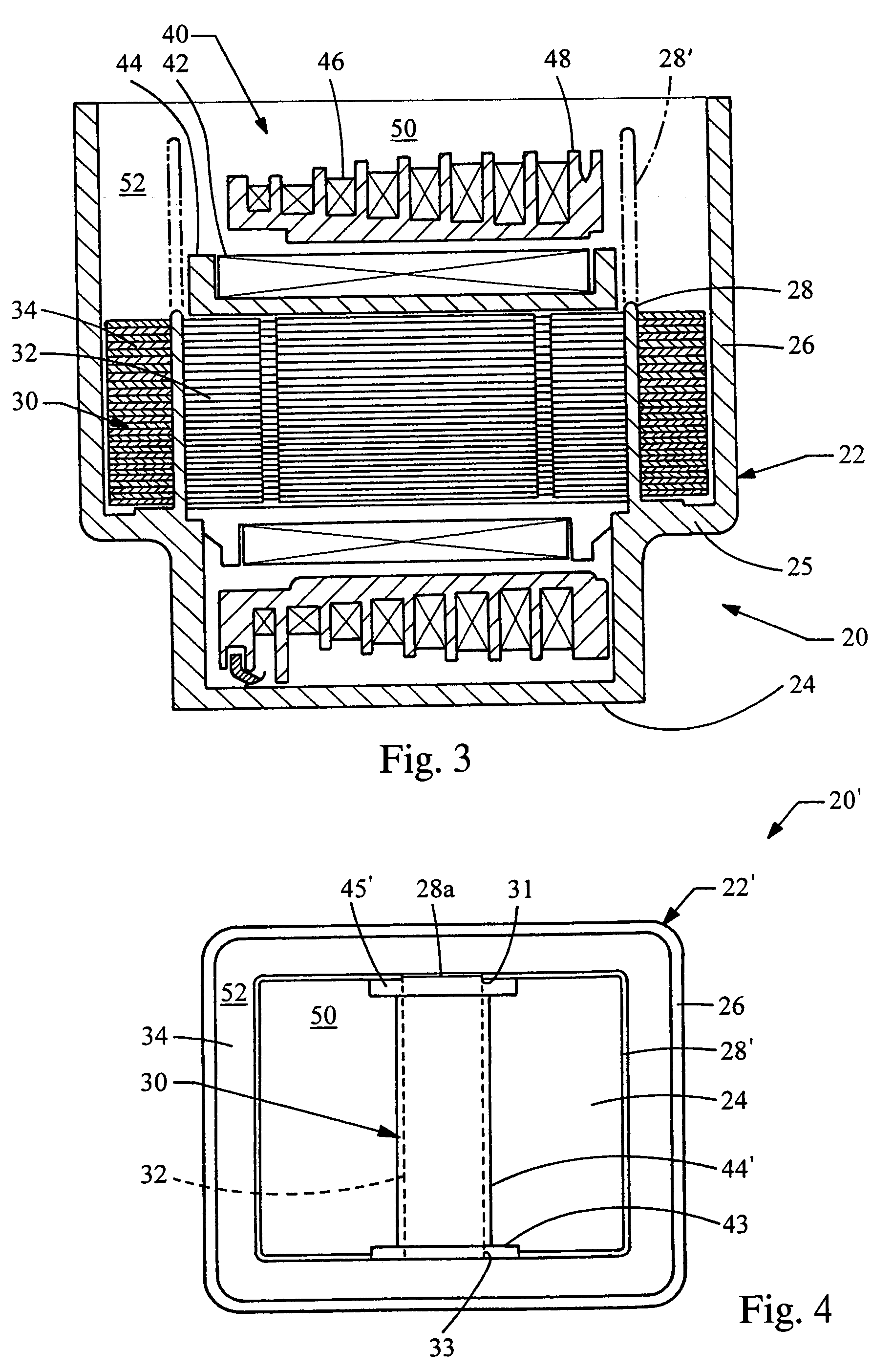 Ignition coil with separating wall