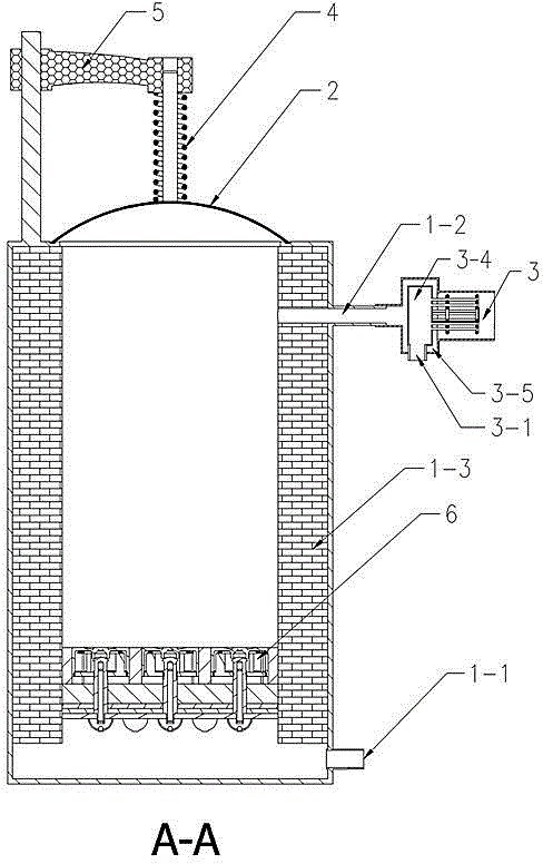 Animal carcass gasifying incinerator and treatment process thereof