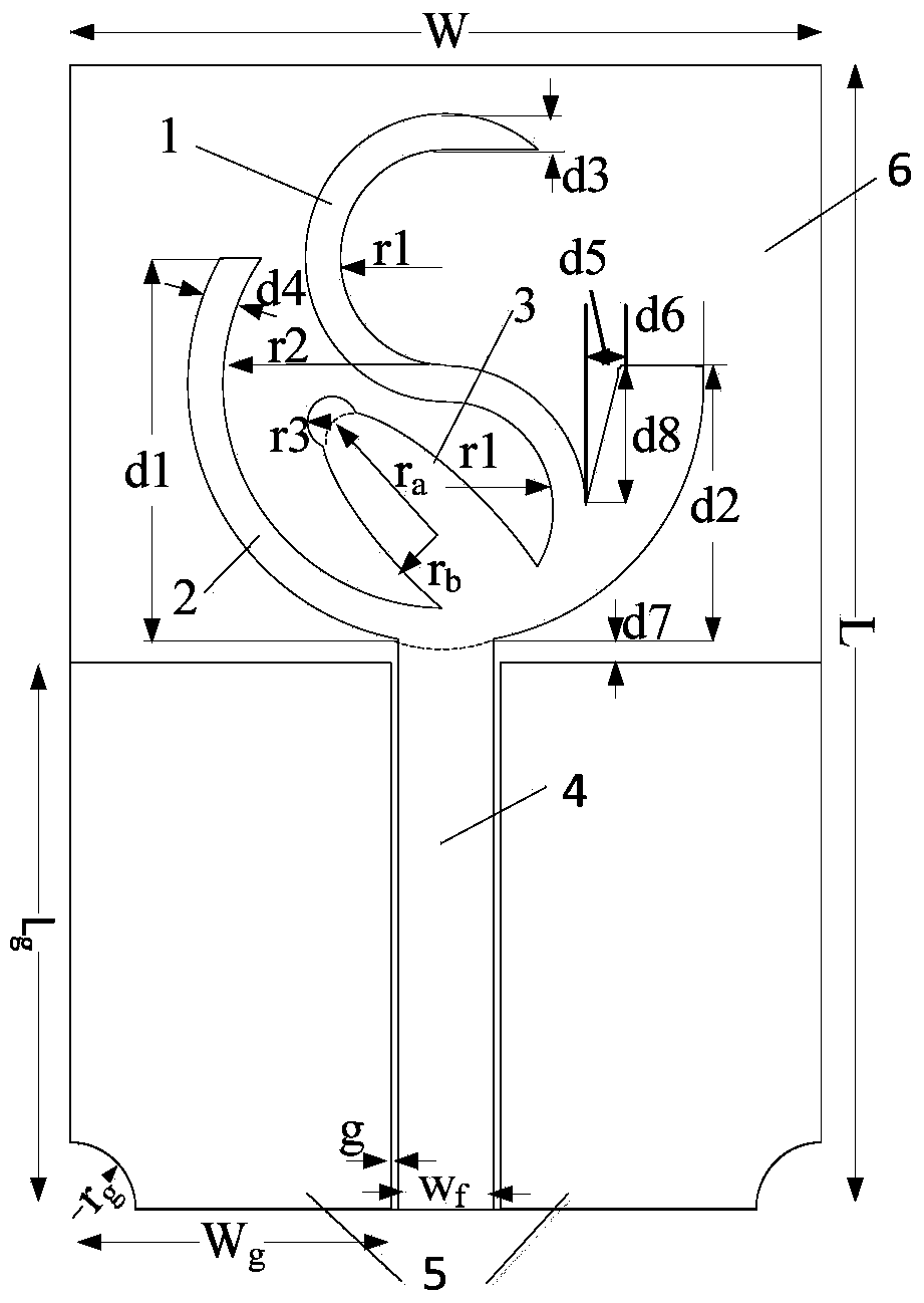 Bionic tri-band monopole antenna