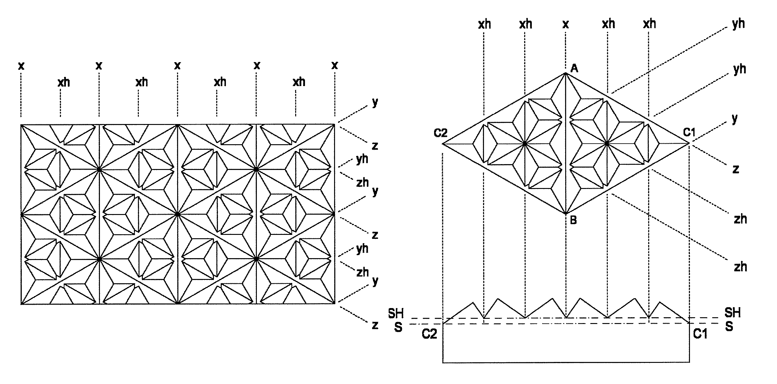 Composite triangular-pyramidal cube-corner retroreflective sheeting and retroreflective articles