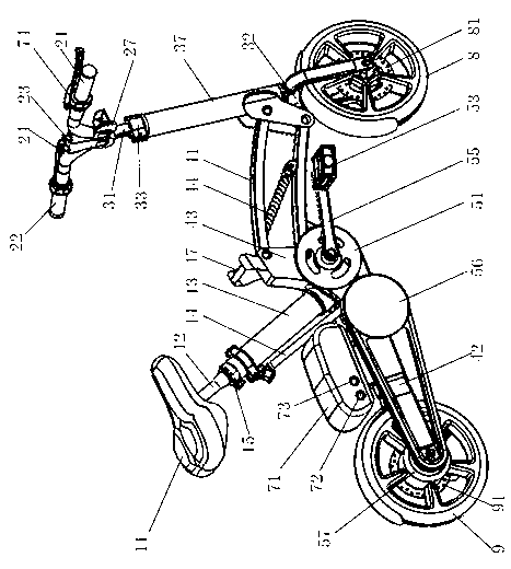 Foldable electric bicycle