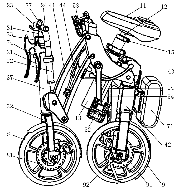 Foldable electric bicycle