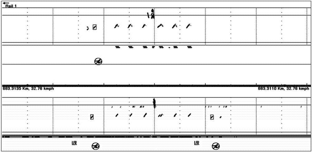 Data display and storage method for steel rail flaw detection operation