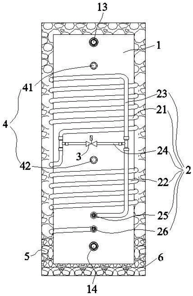Water tank for heat-pump water heater, heat-pump water heater and use method