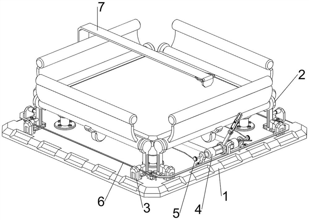 Base capable of improving shock resistance of cultural relic cabinet