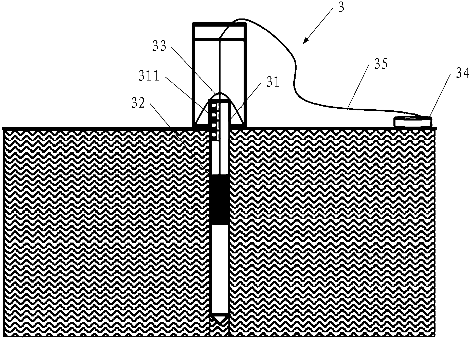 Monitoring method of dynamic change of vertical water content of coal-mining subsidence soil