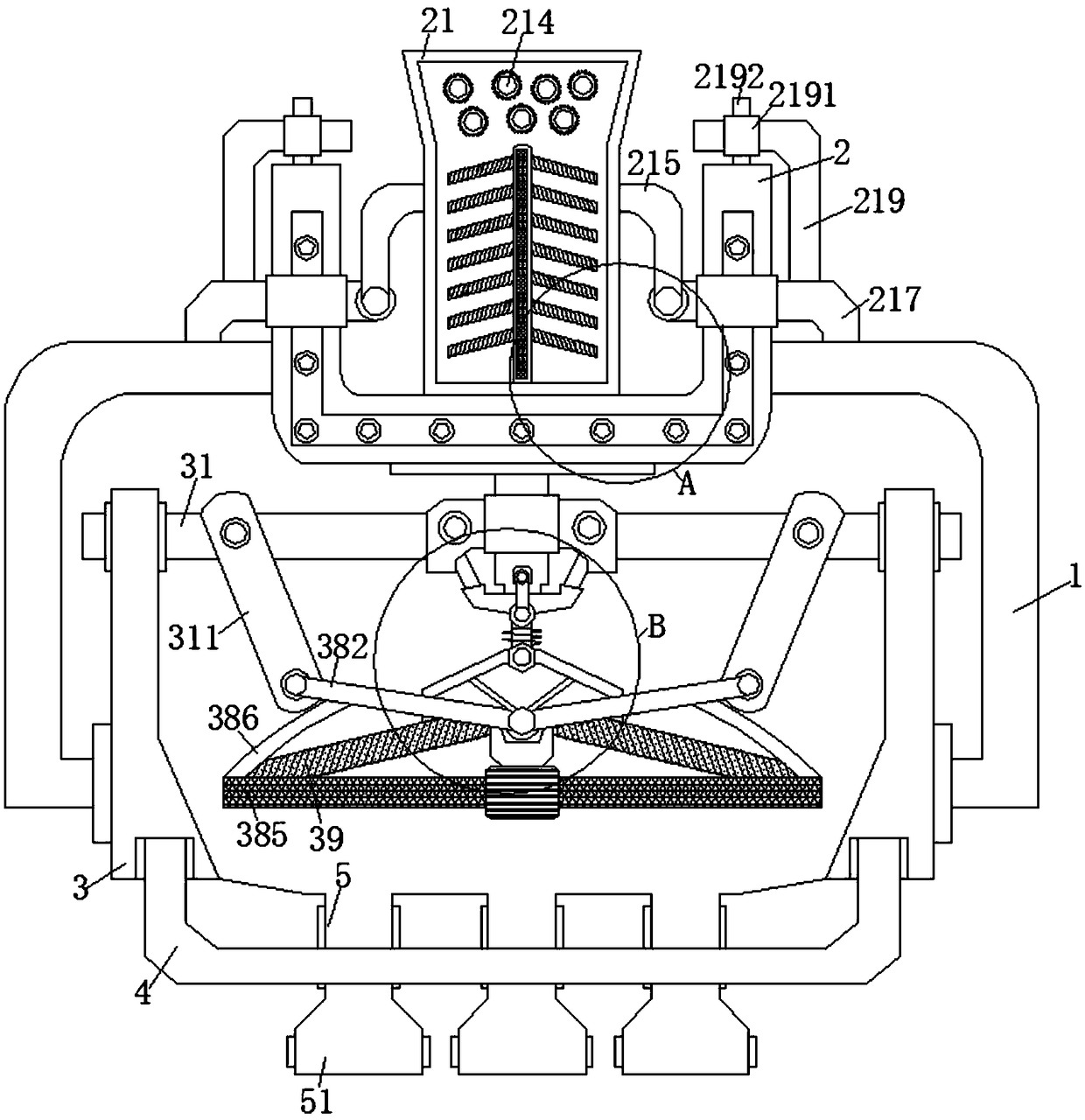 Device for impurity removal before production of radix isatidis based on inertial acting force