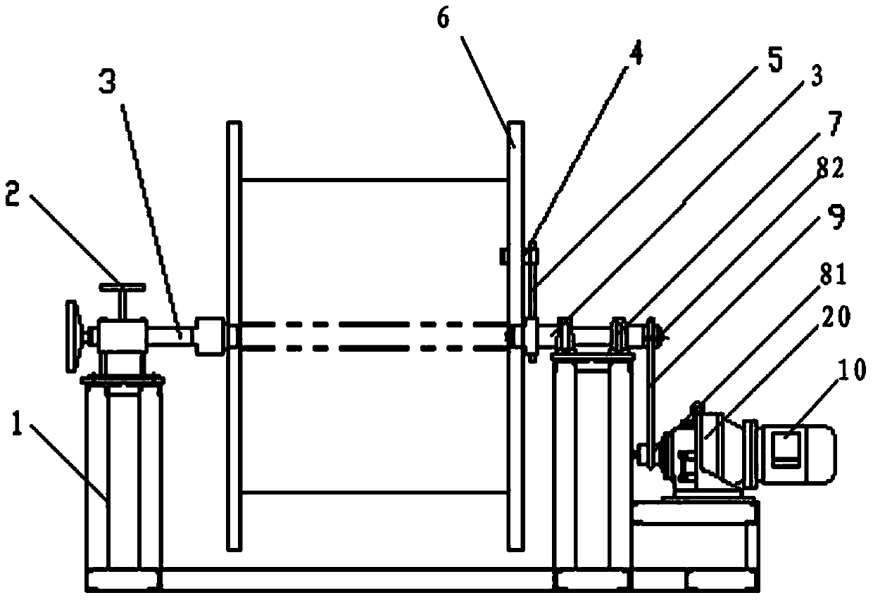 Double-hole extruding and auxiliary online winding device of continuous extruding machine