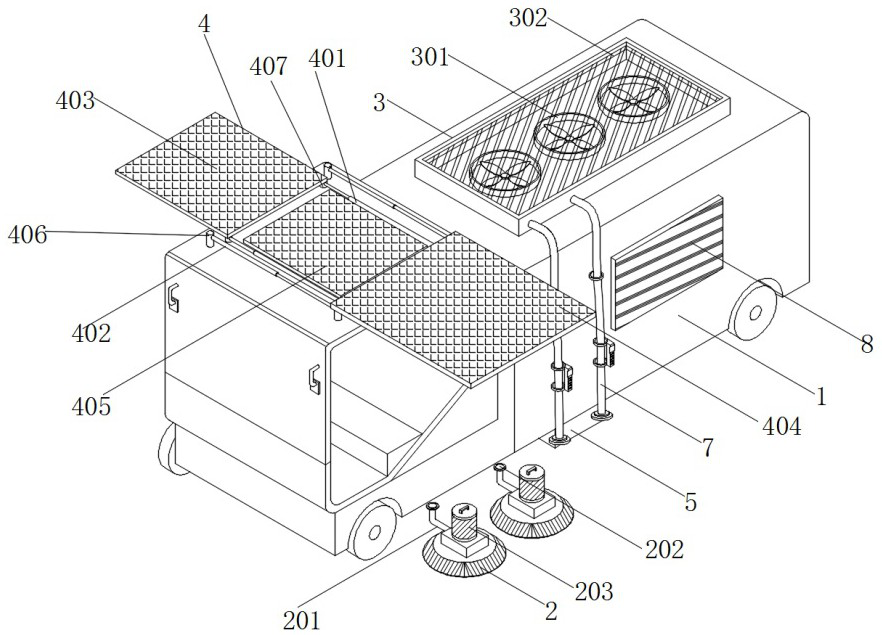 A new energy sweeper with garbage collection structure that can reduce garbage volume