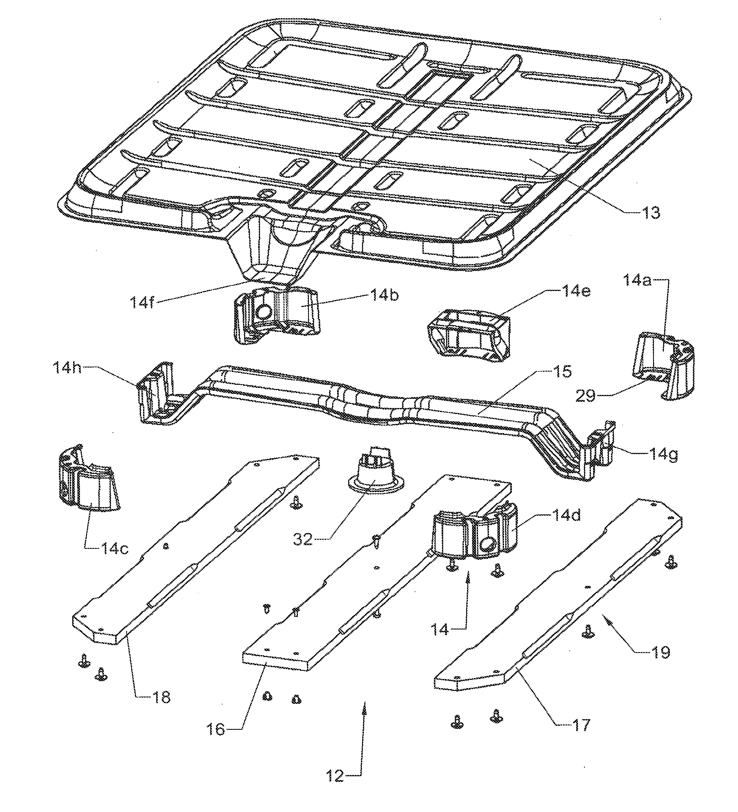 Pallet-like support base for transport and storage containers for liquids