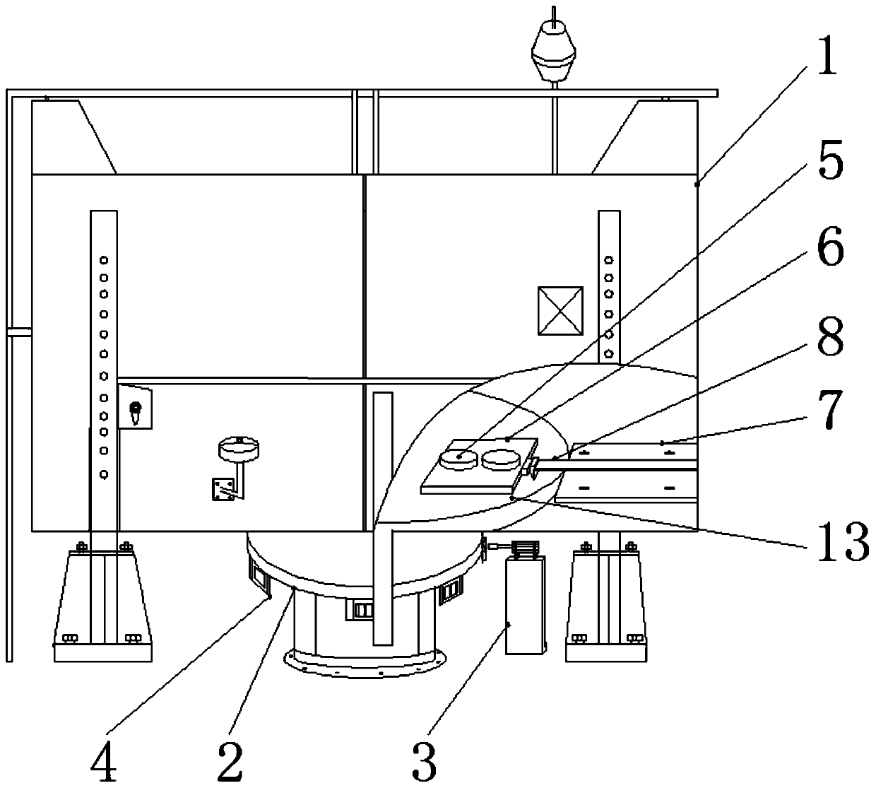 Precise positioning device for high-precision isothermal quenching rotary hearth furnace