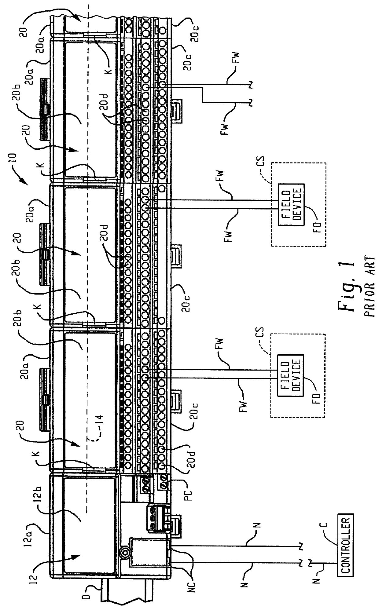 Removable terminal block assembly that permits an I/O base to operate in simplex mode or duplex mode