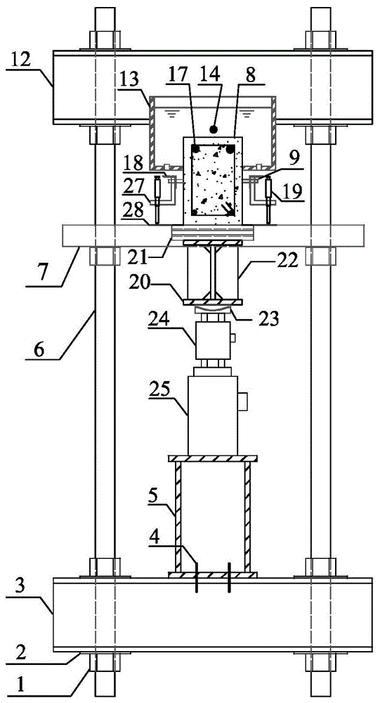 Test device and method for chloride salt corrosion of reinforced concrete members under continuous load