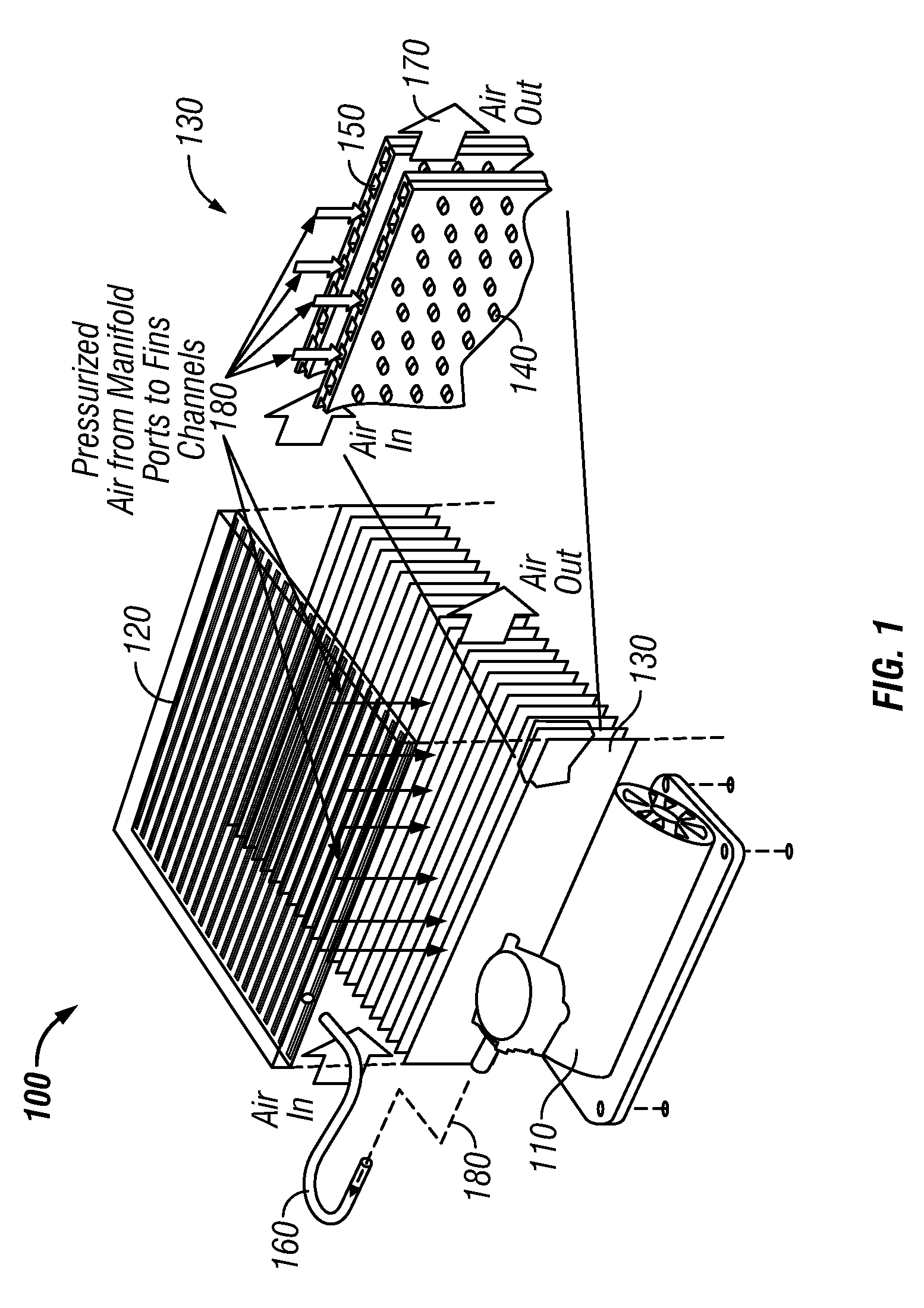 Blowerless heat exchanger based on micro-jet entrainment