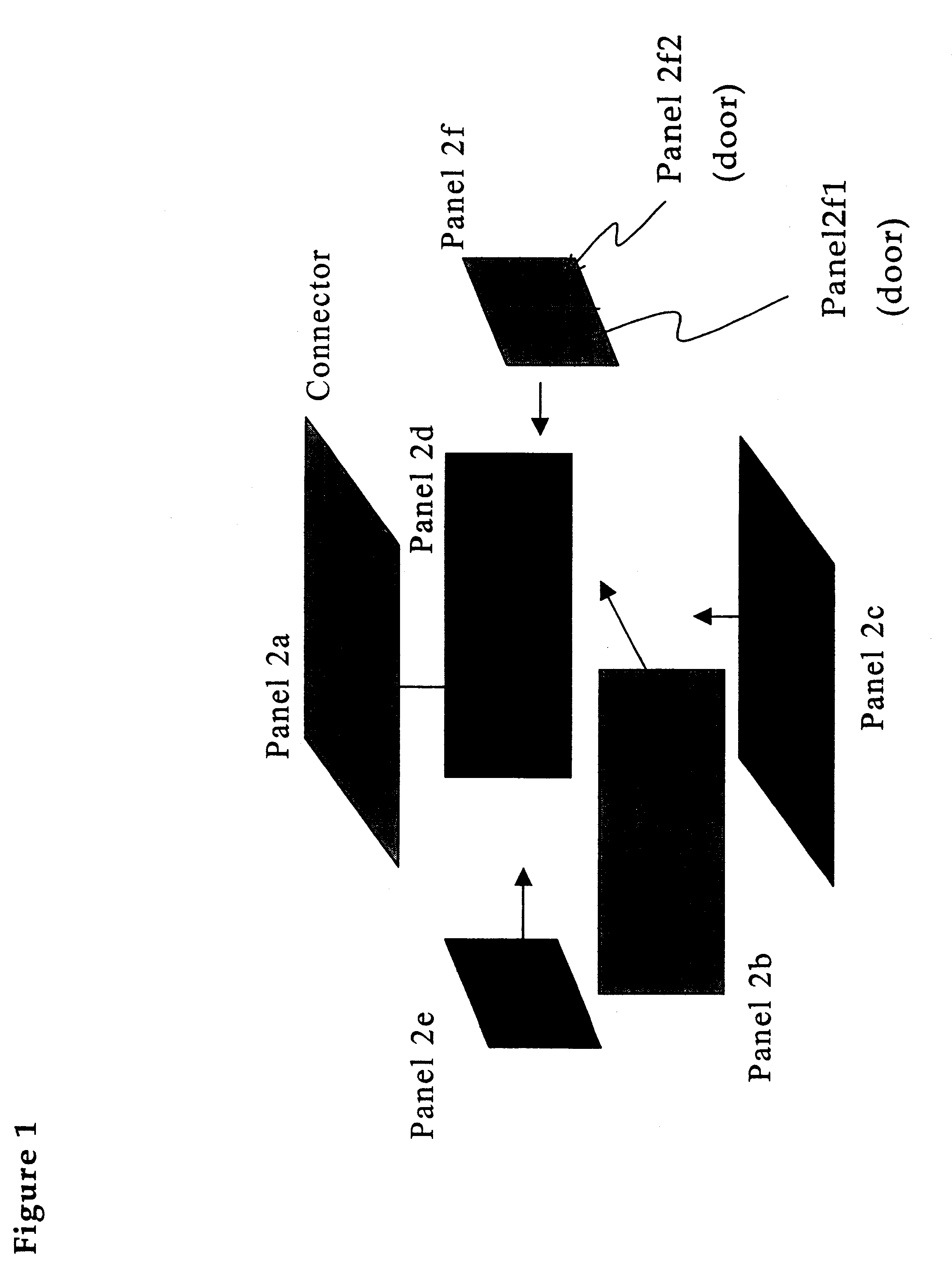 Container device provided with surveillance panels, surveillance method using the same device, and structure of the same device