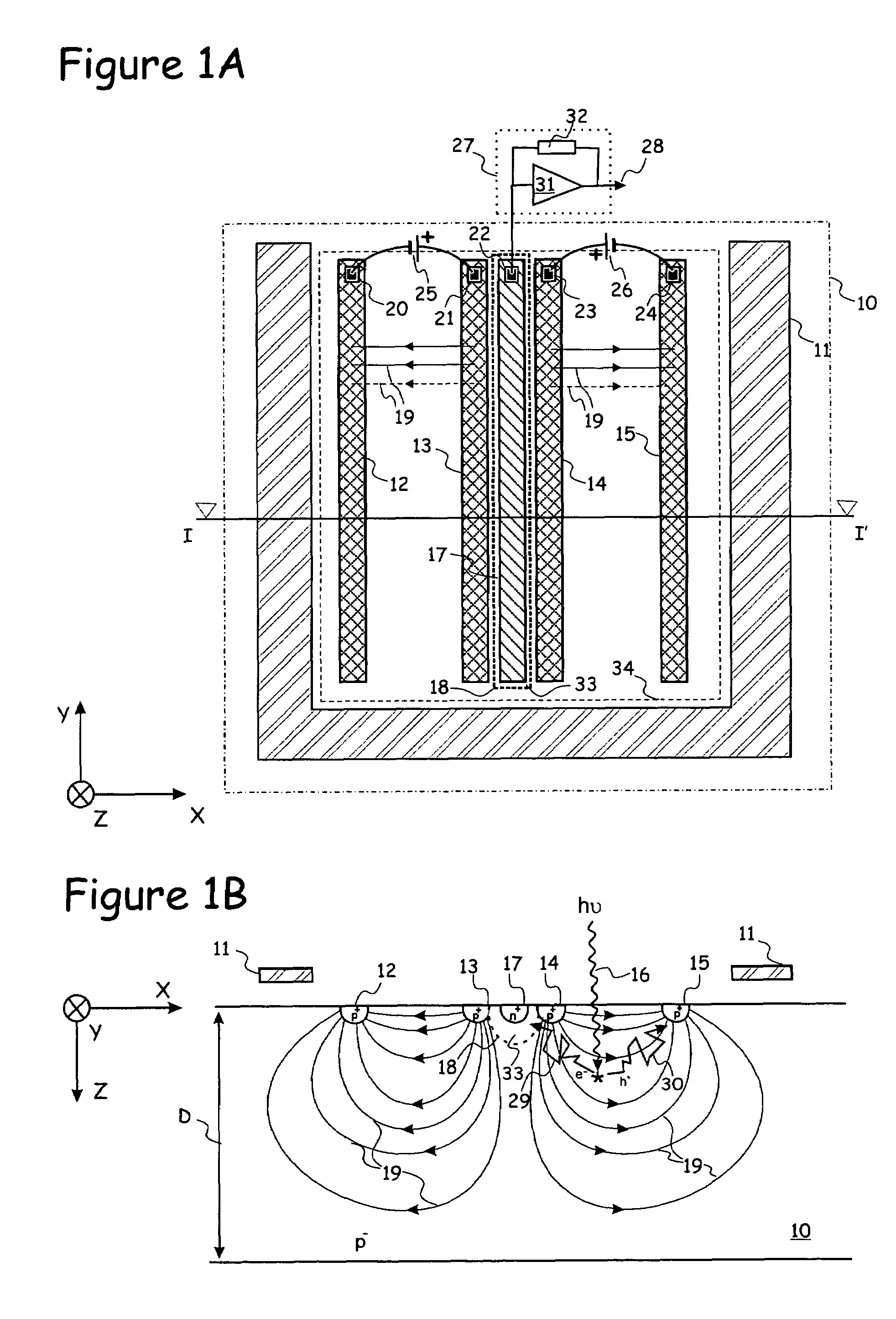Detector for electromagnetic radiation assisted by majority current