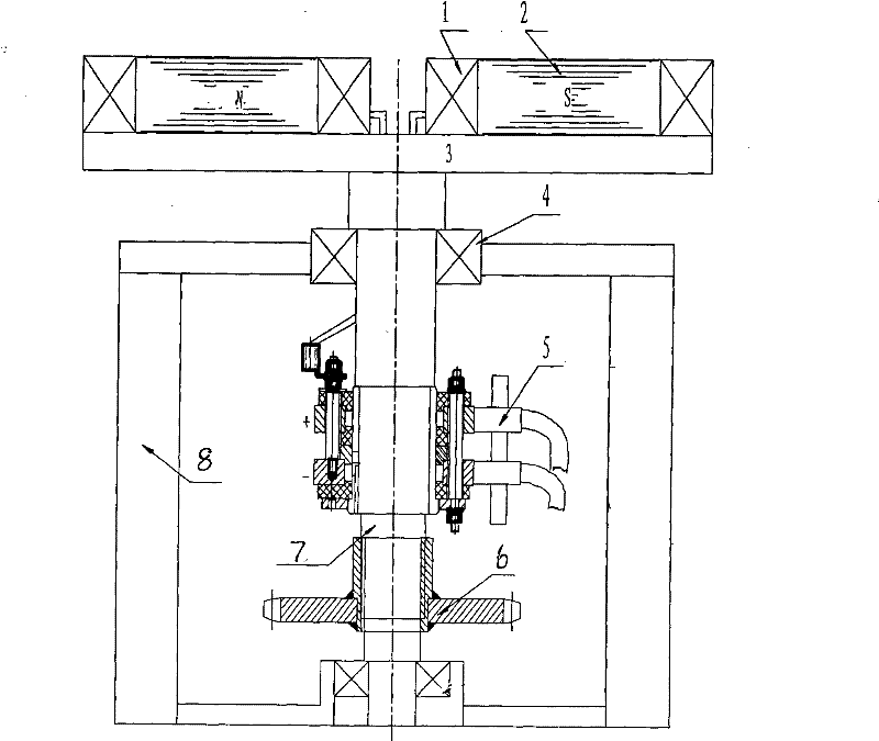 Bottom assembling electromagnetic agitator for direct current excitation smelting furnace