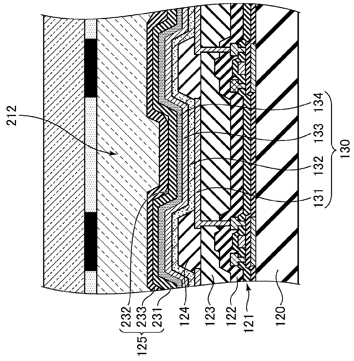 Organic electroluminescence display device having a conductive organic layer in contact with an upper electrode