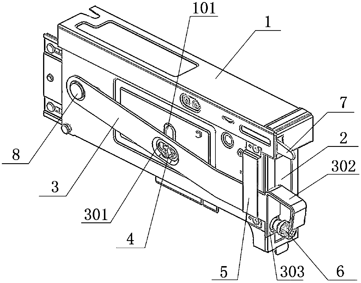 A server case and a tool-free hot plug PCIE composite card module thereof