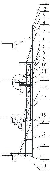 External hanging scaffold and application method thereof