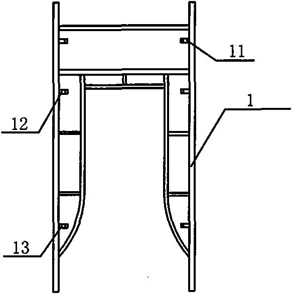 Adjustable portal frame template supporting system