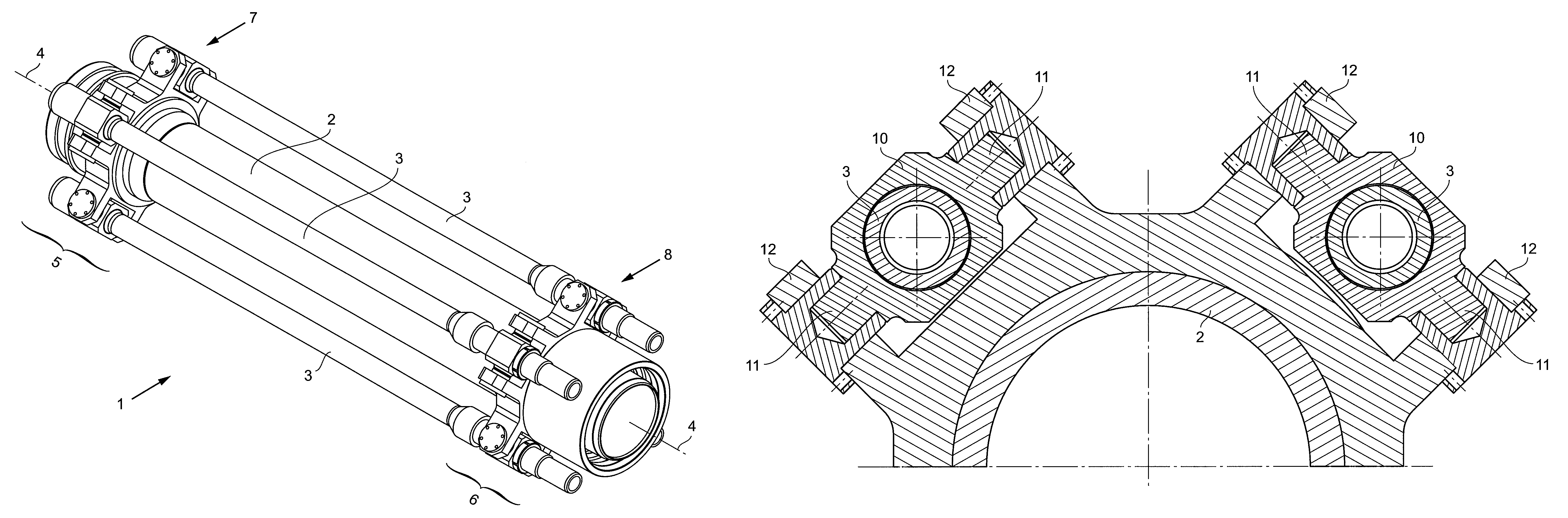 Riser pipe with auxiliary lines mounted on journals
