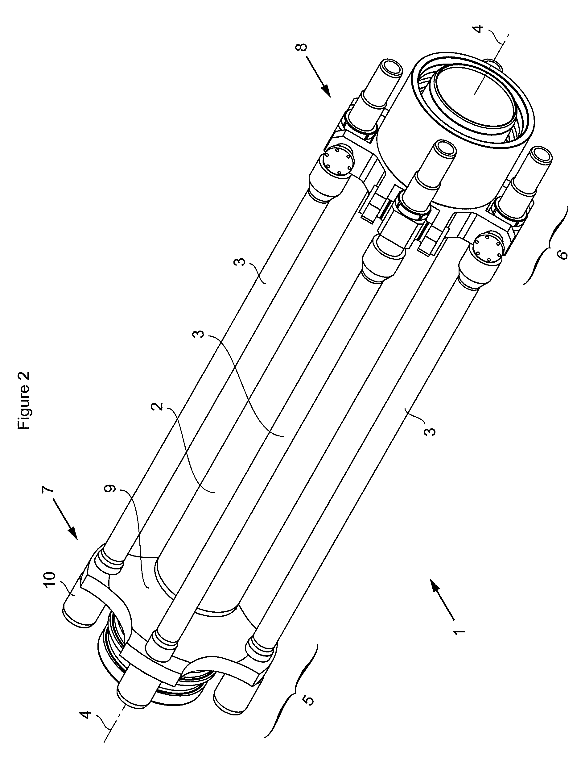 Riser pipe with auxiliary lines mounted on journals