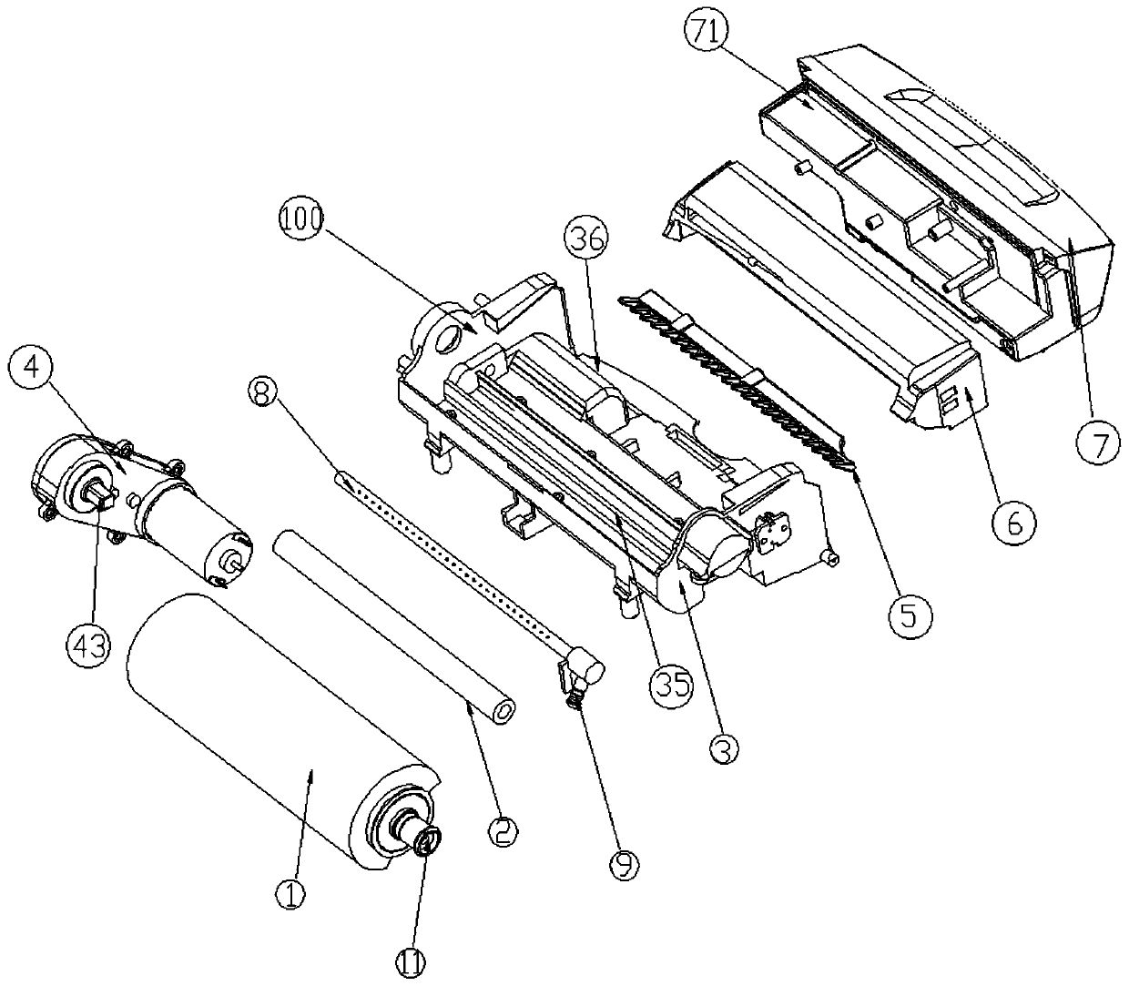 Cleaning device for sweeping robot