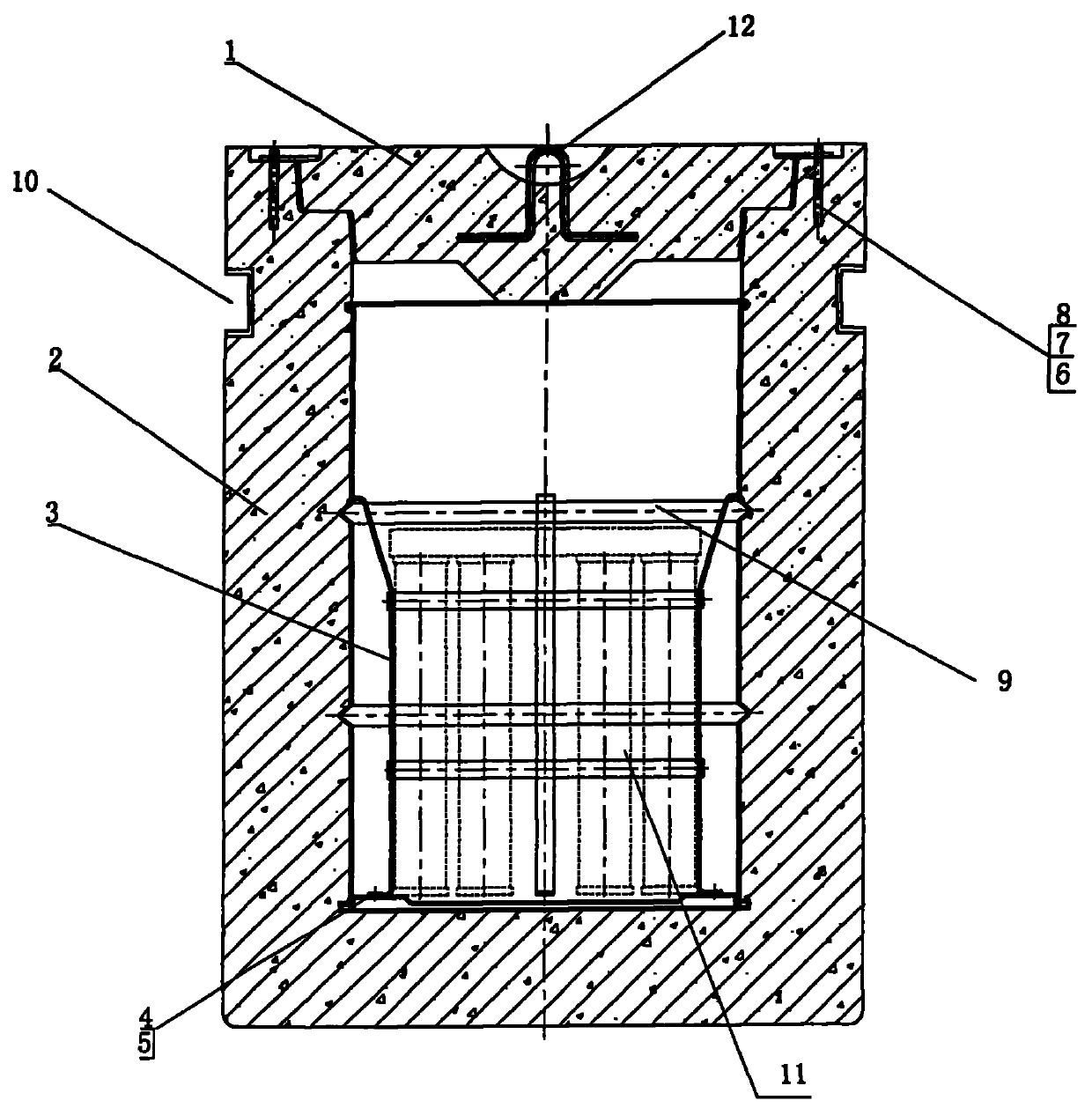 Nuclear waste material storing and transporting barrel based on modified concrete