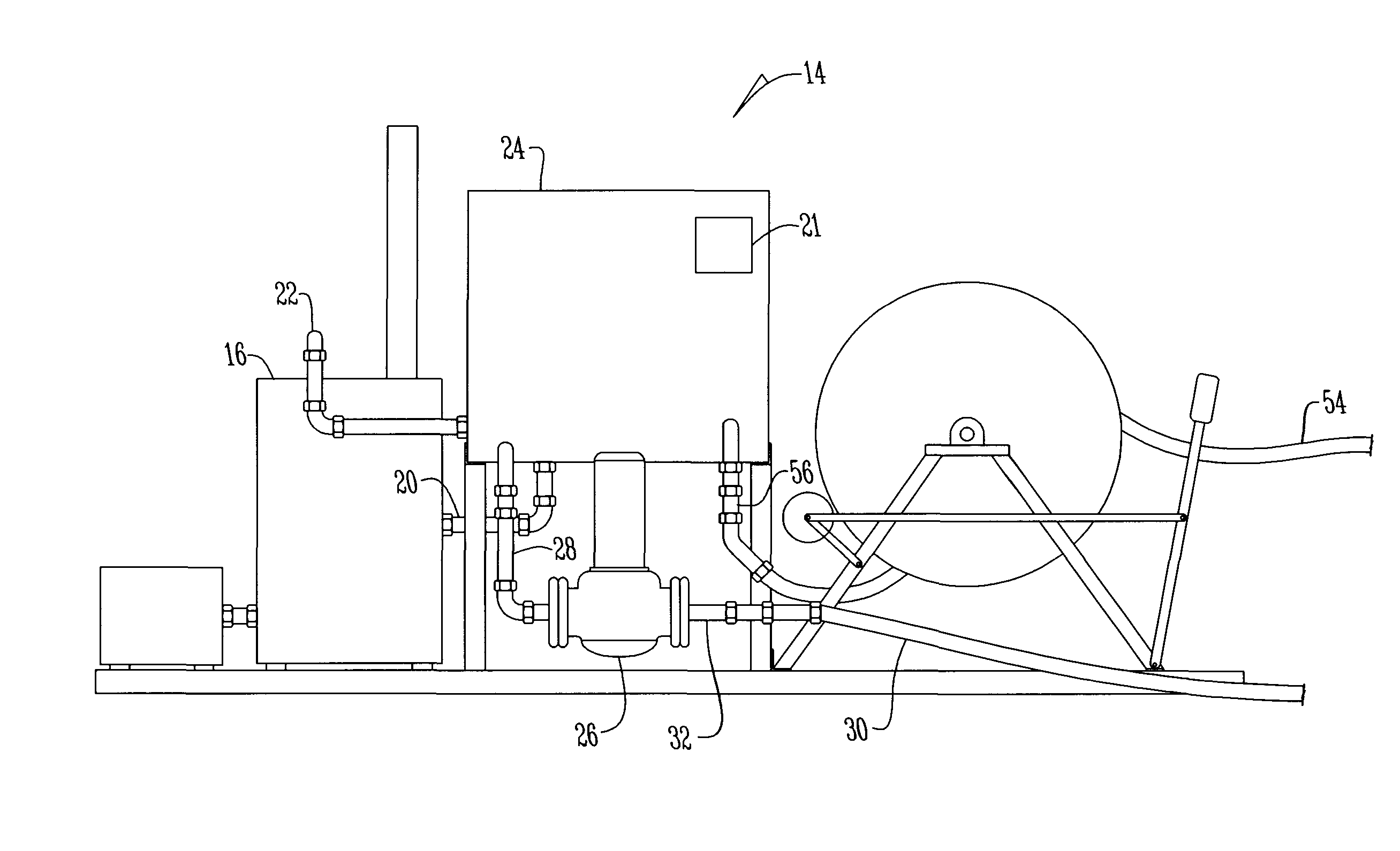 Heating system for heating fluid in a tank