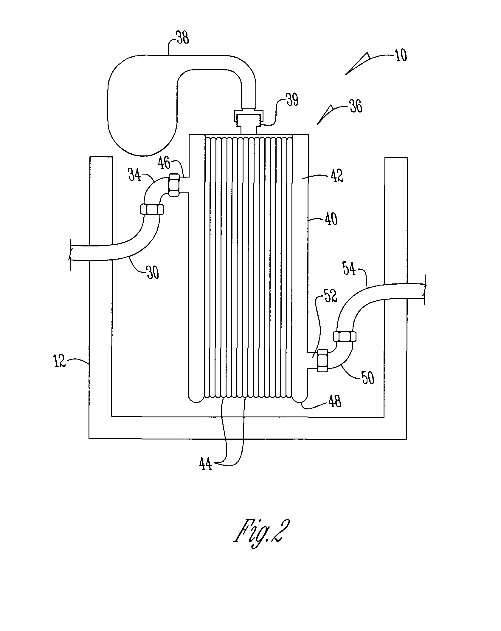 Heating system for heating fluid in a tank