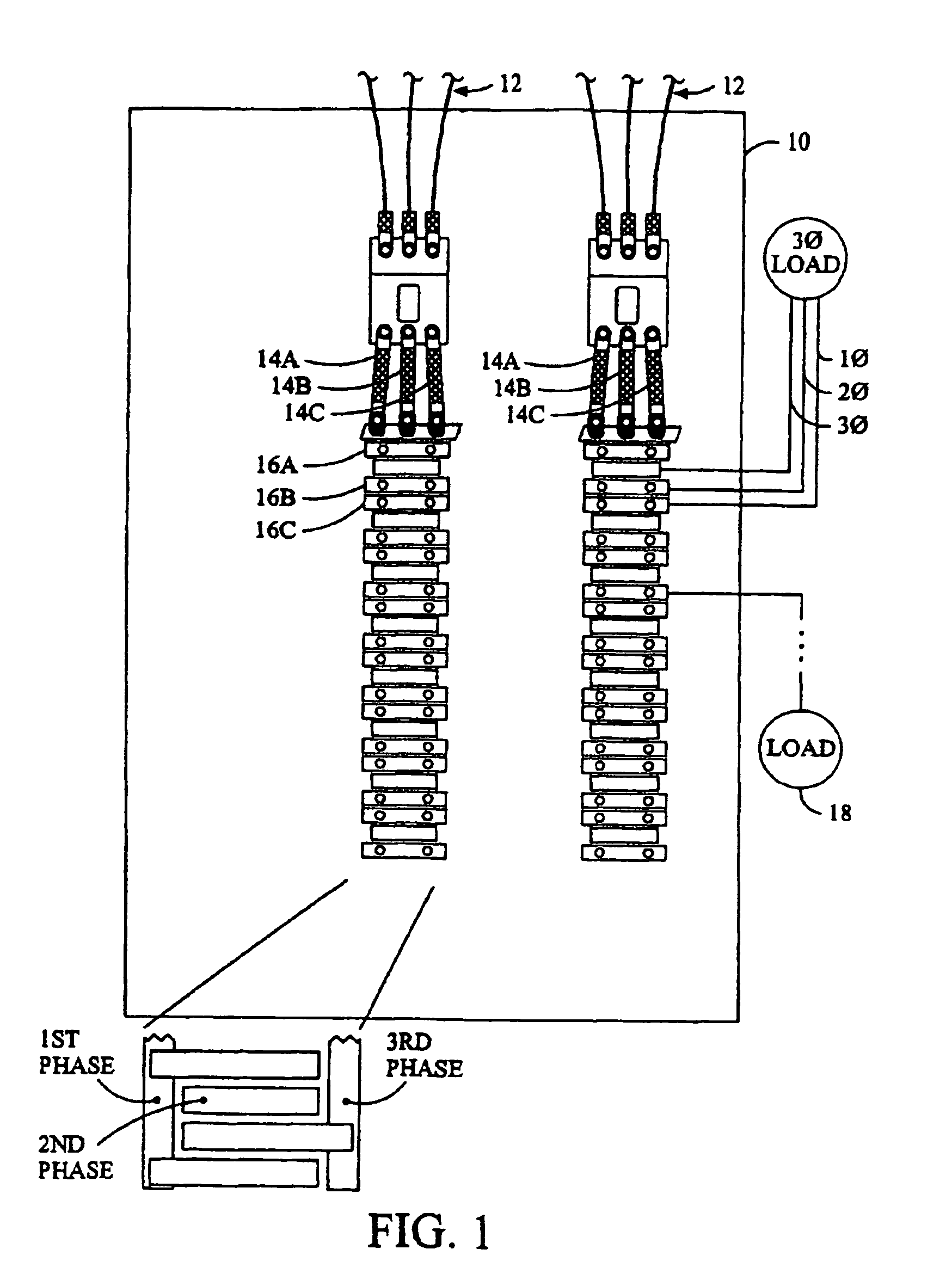 Branch meter with configurable sensor strip arrangement