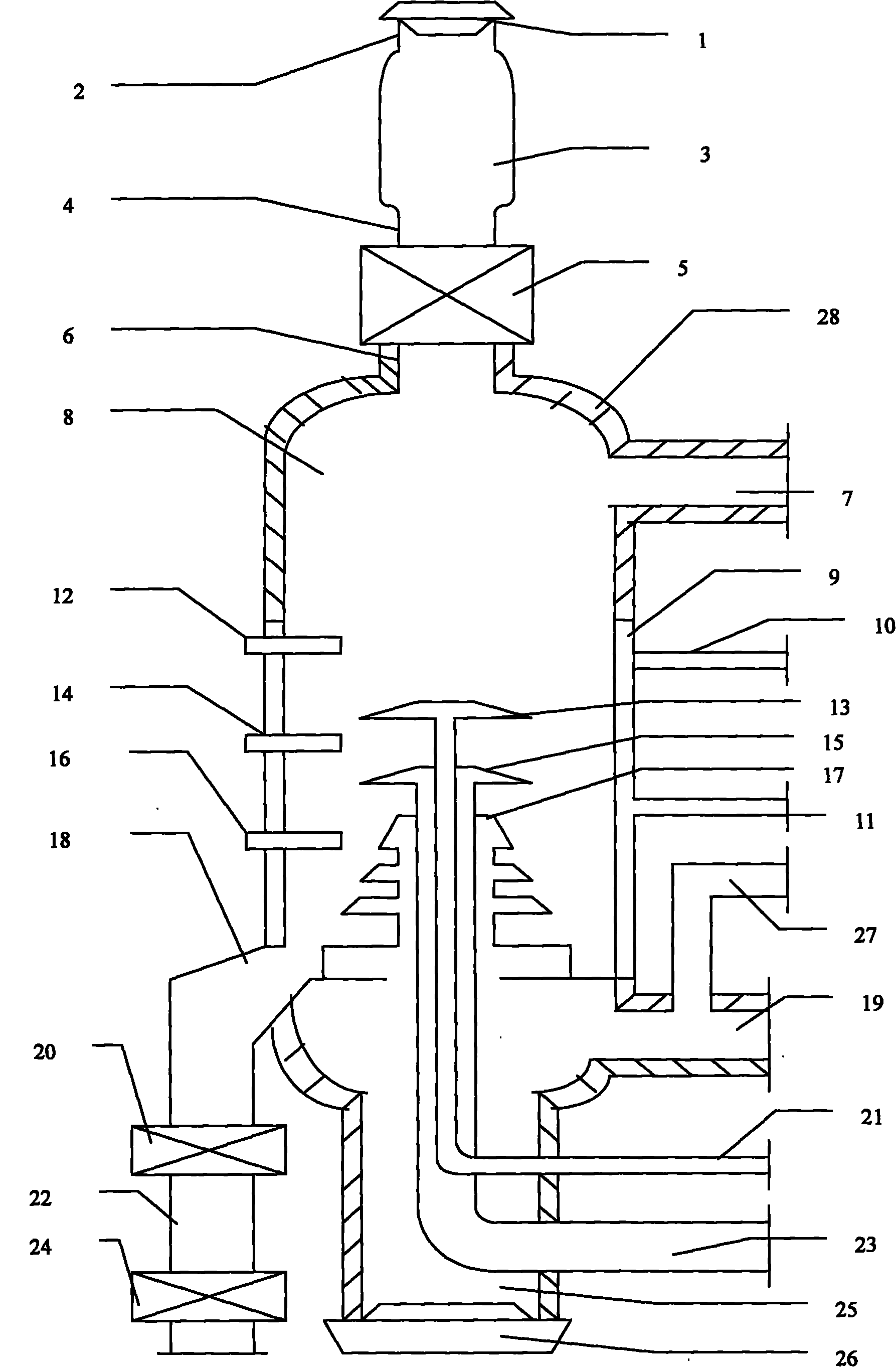 Fixed-bed grading and gasifying continuous gas producing furnace