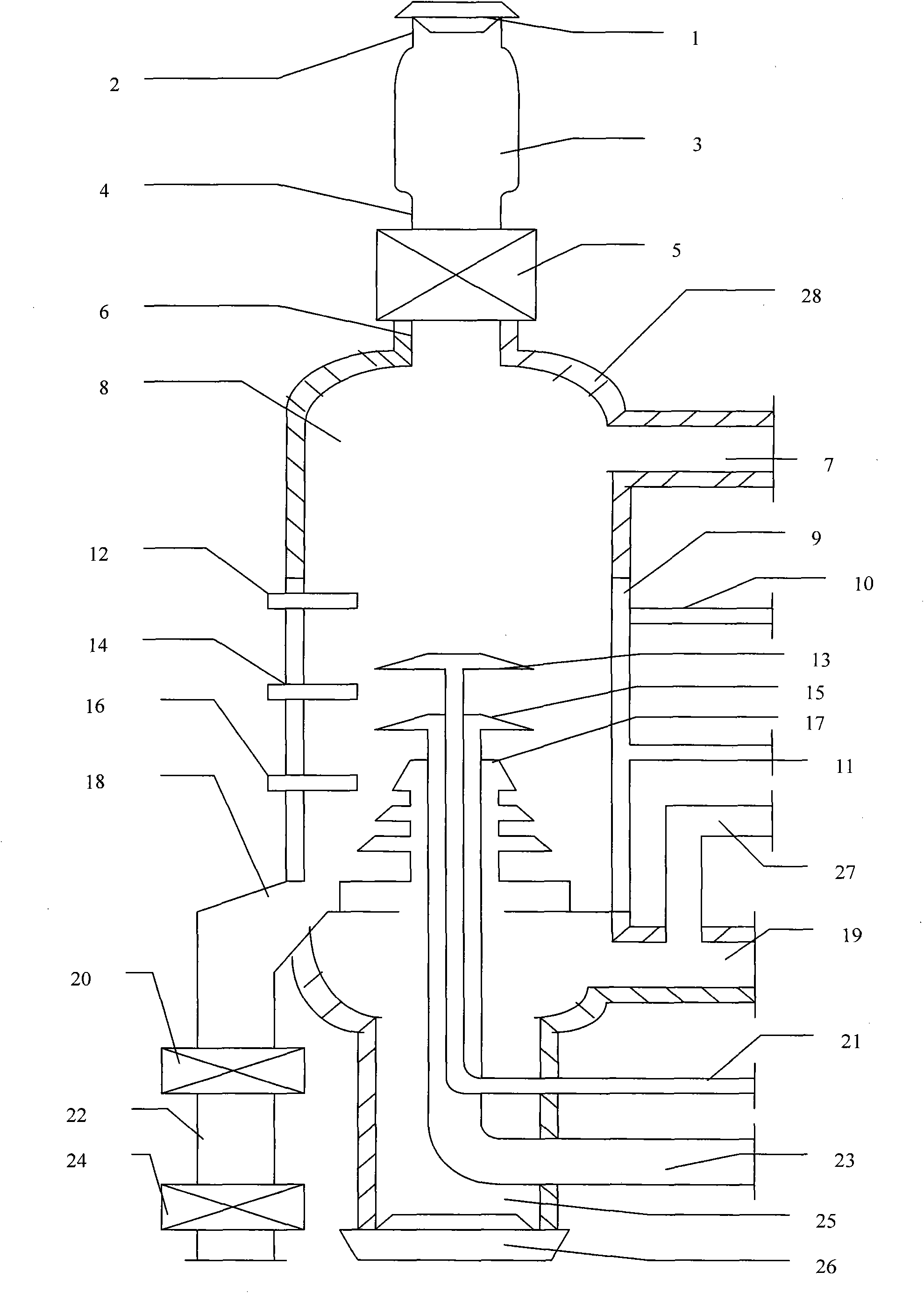 Fixed-bed grading and gasifying continuous gas producing furnace