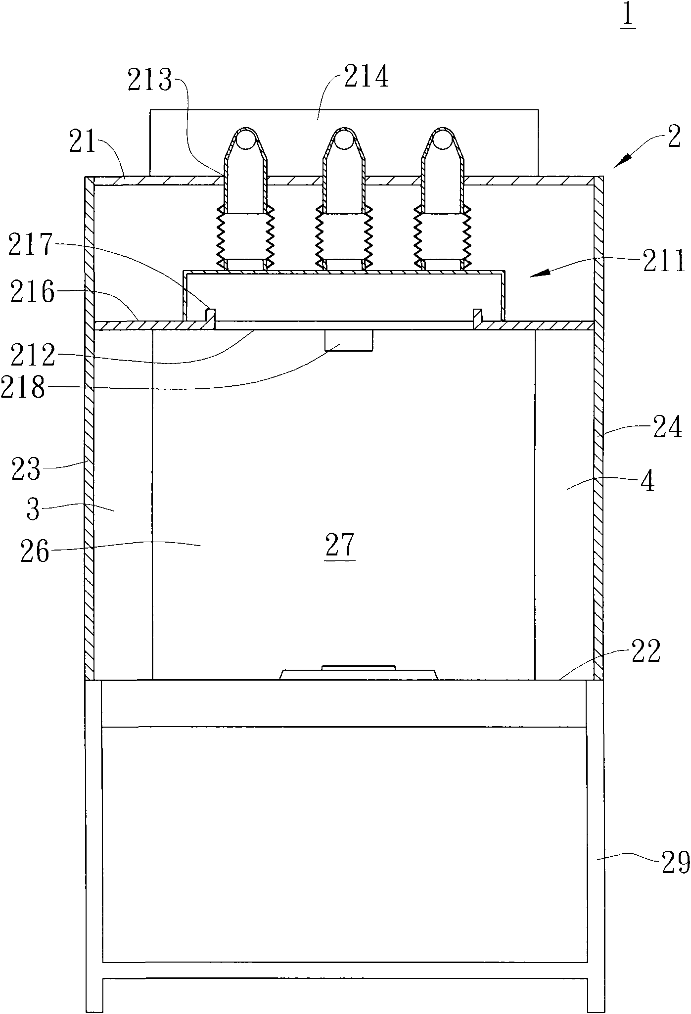 Exhaust device with deflection plate