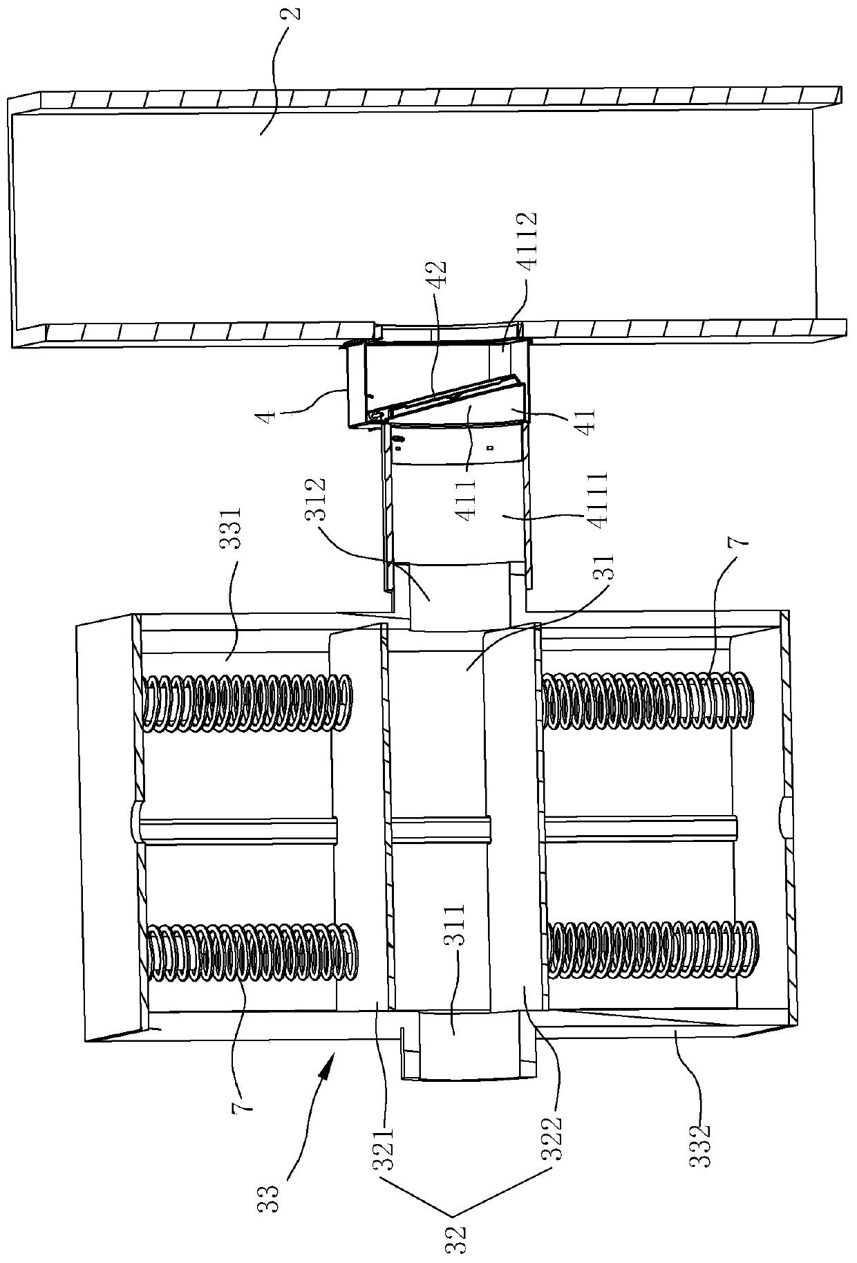 Lampblack buffering mechanism for range hood